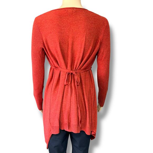 One World Womens Tunic Sweater Pullover Asymmetrical Studded Burnt Orange Medium - Picture 6 of 11